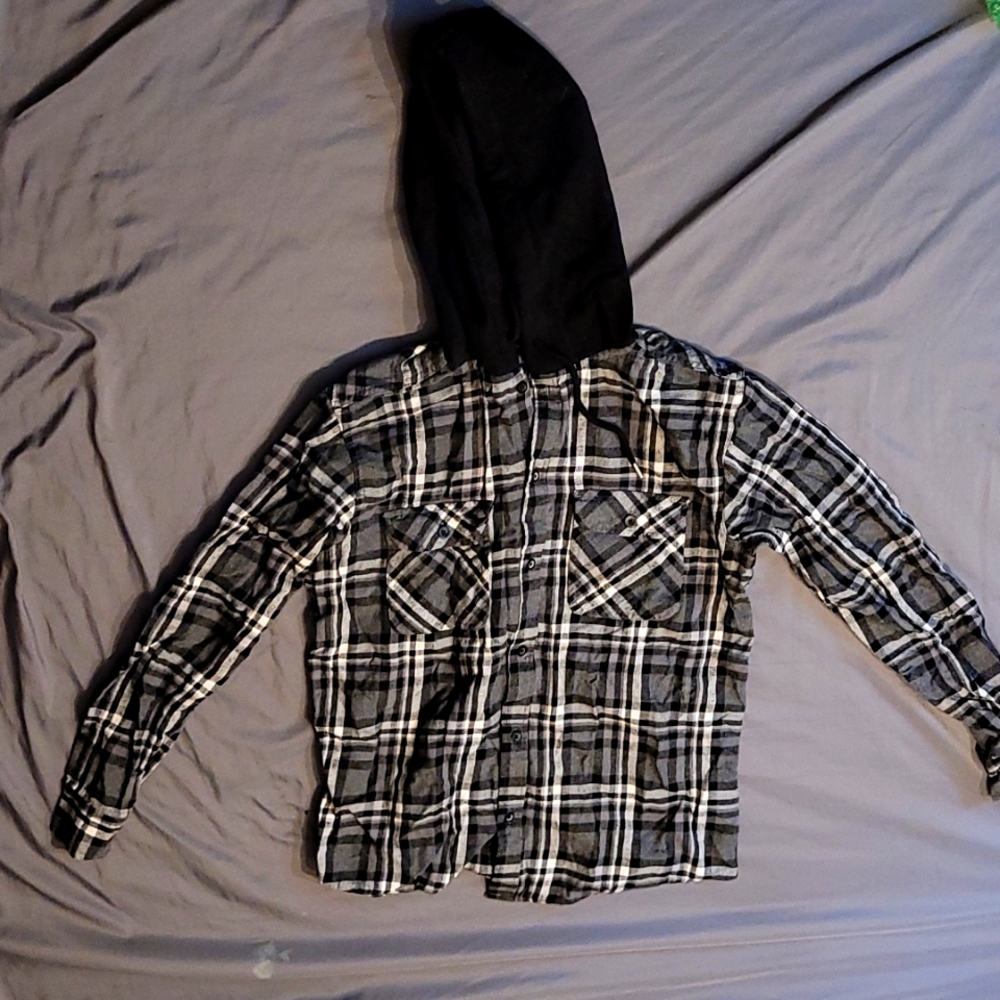 Plaid hoodie/longsleeve